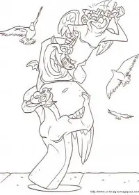 Fisă de colorat cu Cocosatul de la notre dame de colorat p19