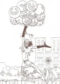 Fisă de colorat cu Cocosatul de la notre dame de colorat p20