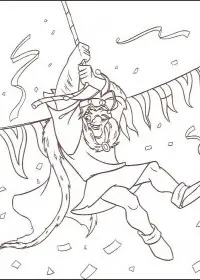 Fisă de colorat cu Cocosatul de la notre dame de colorat p23