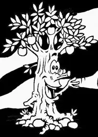 Fisă de colorat cu Copaci de colorat p06