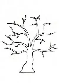 Fisă de colorat cu Copaci de colorat p19