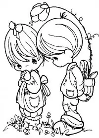 Fisă de colorat cu Copii de colorat p02