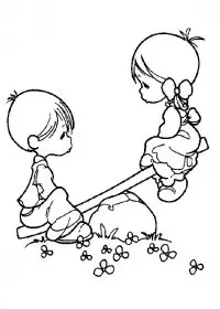 Fisă de colorat cu Copii de colorat p32