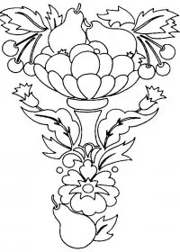 Fisă de colorat cu Cos cu fructe de colorat p04