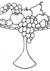 Fisă de colorat cu Cos cu fructe de colorat p05