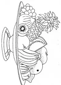 Fisă de colorat cu Cos cu fructe de colorat p07