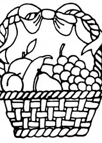 Fisă de colorat cu Cos cu fructe de colorat p10