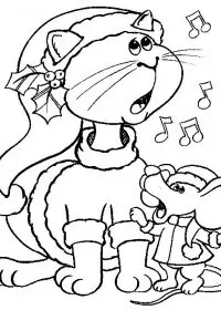 Fisă de colorat cu Craciun animale de colorat p02