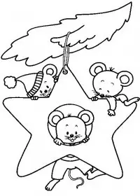 Fisă de colorat cu Craciun animale de colorat p10