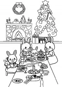 Fisă de colorat cu Craciun animale de colorat p18