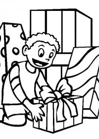 Fisă de colorat cu Craciun cadouri de colorat p07