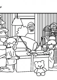 Fisă de colorat cu Craciun cadouri de colorat p08