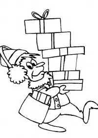 Fisă de colorat cu Craciun cadouri de colorat p36