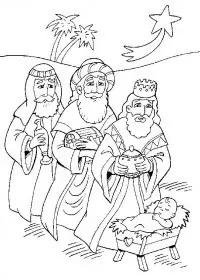 Fisă de colorat cu Craciun cei trei magi de colorat p10