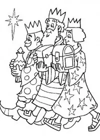 Fisă de colorat cu Craciun cei trei magi de colorat p11