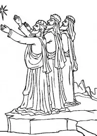 Fisă de colorat cu Craciun cei trei magi de colorat p12