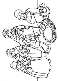 Fisă de colorat cu Craciun cei trei magi de colorat p17