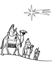 Fisă de colorat cu Craciun cei trei magi de colorat p22