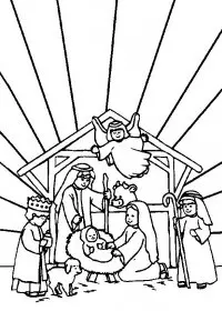Fisă de colorat cu Craciun cei trei magi de colorat p23