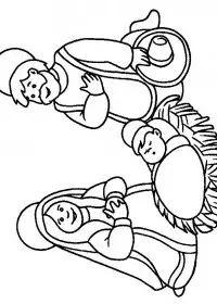 Fisă de colorat cu Craciun cei trei magi de colorat p26