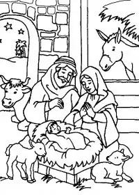 Fisă de colorat cu Craciun cei trei magi de colorat p27