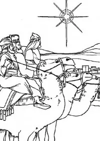 Fisă de colorat cu Craciun cei trei magi de colorat p28