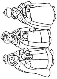 Fisă de colorat cu Craciun cei trei magi de colorat p30