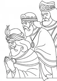 Fisă de colorat cu Craciun cei trei magi de colorat p31