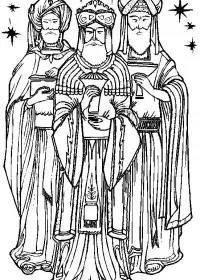 Fisă de colorat cu Craciun cei trei magi de colorat p32