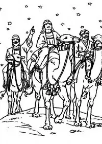Fisă de colorat cu Craciun cei trei magi de colorat p36