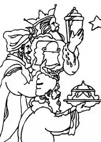 Fisă de colorat cu Craciun cei trei magi de colorat p39