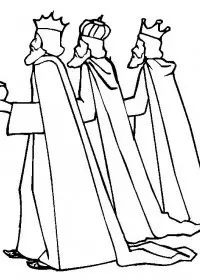 Fisă de colorat cu Craciun cei trei magi de colorat p40