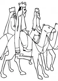 Fisă de colorat cu Craciun cei trei magi de colorat p41