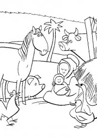 Fisă de colorat cu Craciun cei trei magi de colorat p43