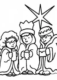 Fisă de colorat cu Craciun cei trei magi de colorat p44