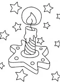Fisă de colorat cu Craciun faclii de colorat p05