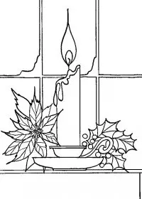 Fisă de colorat cu Craciun faclii de colorat p08