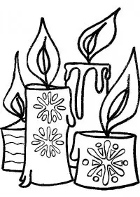 Fisă de colorat cu Craciun faclii de colorat p11