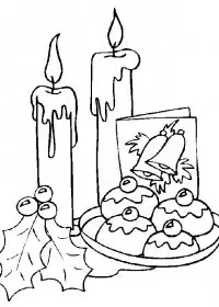 Fisă de colorat cu Craciun faclii de colorat p12