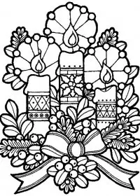 Fisă de colorat cu Craciun faclii de colorat p14