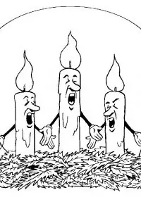 Fisă de colorat cu Craciun faclii de colorat p17