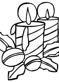 Fisă de colorat cu Craciun faclii de colorat p19