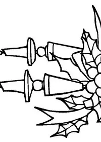 Fisă de colorat cu Craciun faclii de colorat p22