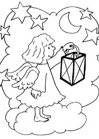 Fisă de colorat cu Craciun ingerasi de colorat p07