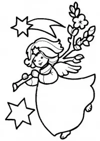 Fisă de colorat cu Craciun ingerasi de colorat p08