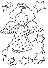 Fisă de colorat cu Craciun ingerasi de colorat p10