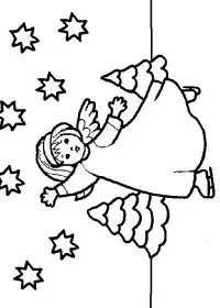 Fisă de colorat cu Craciun ingerasi de colorat p12