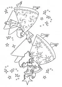 Fisă de colorat cu Craciun ingerasi de colorat p15