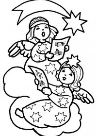 Fisă de colorat cu Craciun ingerasi de colorat p16