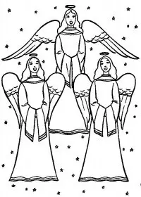 Fisă de colorat cu Craciun ingerasi de colorat p17